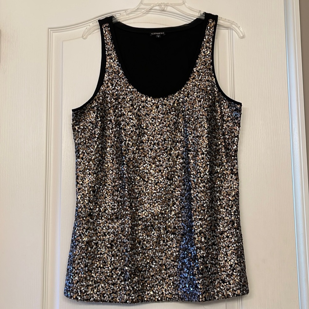 Express sequin tank - L
